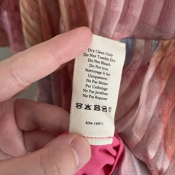 LoveShackFancy Women 4 Rainbow Cloud Silk Handkerchief Meridian Midi Dress NWT - Picture 14 of 15